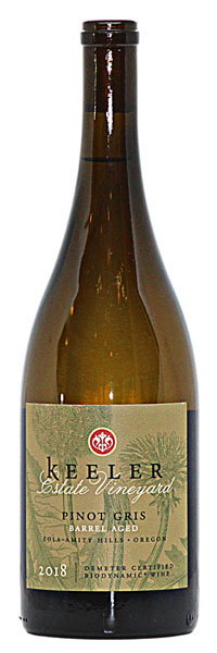 Bottle of Keeler Estate Vineyard Barrel Aged Pinot Gris